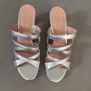 Cole Haan Alyse Sandal Silver Leather NEW